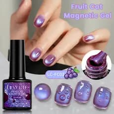 LILYCUTE 7ml Uva/Mirtilos Frutas Gato Gel Magnético Para Unhas Verão Popular Styel UV Ímã Verniz