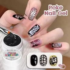 LILY'CUTE 8ml Preto Branco Cutucando Unhas Gel Pintura Polonês Conjunto Com Varas De Madeira Arte Do Prego Renda