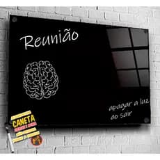 Lousa Quadro Negro preto fosco Acrilico com Caneta Apagador Contact sem furos