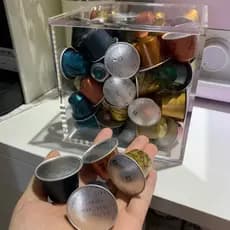 Organizador Porta Cápsulas de Café Coffee Para Nespresso Dolce gusto Cubo de acrílico com tampa articulada
