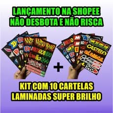 KIT 10 CARTELAS DE ADESIVOS LAMINADAS NÃO RISCA E NÃO DESBOTA LANÇAMENTO ALTA QUALIDADE MOTO CAPACETE BIKE CARRO