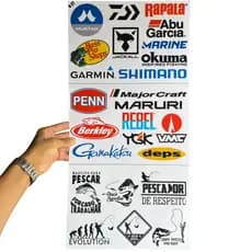 🎣 Super Cartela de Adesivos Pesca Esportiva – 25 Adesivos | 60x30 cm | Laminado Premium | À Prova d’Água 🎣