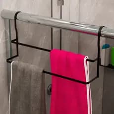 Suporte Para Toalhas Toalheiro de Box Banheiro 45cm Preto Fosco
