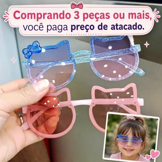 Óculos de Sol Infantil Bebê Cartoon Fashion | Proteção UV400 | Ideal para Fotos, Festa de Aniversário e Presente