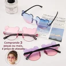 Óculos de Sol Bebê Infantil Modelo Cartoon Fofo | Estilo Blogueirinha | Proteção Solar UV para Verão e Presentes