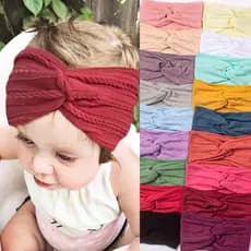 Nova Faixa De Cabelo Infantil Baby Hair Band Nylon Jacquard De Cor Sólida Turban