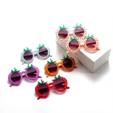 Óculos De Sol Para Crianças Strawberry Kids À Prova Cartoon Decorativos Brinquedos Fresh Sweet Party Girls Glasses