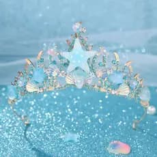 Sereia Princesa Coroa Headpiece Acessório De Cabelo Das Crianças Meninas Desempenho Vestido De Noite Presente Aniversári