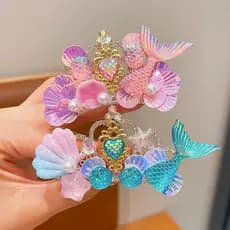 Crianças Elsa Princesa Headpiece Congelado Menina Coroa Pente De Cabelo Sereia Hairpin Acessório