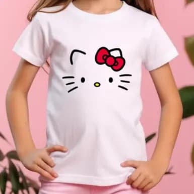 Camiseta camisa blusa  Infantil Hello Kitty 100% Algodão