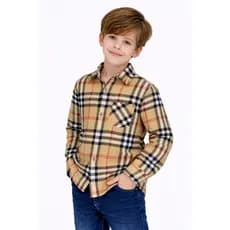 Camisa Infantil Casual Quadriculada Flanelada Xadrez Festa Junina Unissex