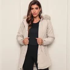 Casaco Parka Jaqueta Sobretudo Feminino Forro Pelinhos Capuz Inverno