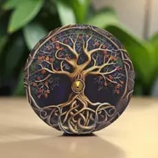 Incensário Árvore da Vida em Metal Suporte Incenso Vareta com Ímã Decoração Espiritual Mística