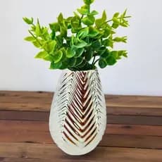 Enfeite Vaso decorativo metalizado 3D - Dourado, Prata e Rose
