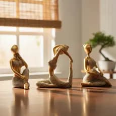 Kit Com 3 Estátuas Enfeite Decorativo Meditação Posições De Yoga Ioga Buda 6cm