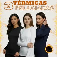 Kit 3 Blusas Térmicas Femininas Peluciadas Manga Longa Ideais Para Frio e Inverno