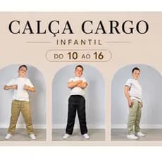 CALÇA CARGO INFANTIL JUVENIL MENINOS E MENINAS ELASTICO E CORDAO DO 10 AO 16 UNISSEX