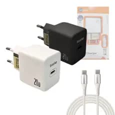 Carregador Completo 20W Porta TIPO-C e Cabo TIPO-C de 1 Metro Basike BA-CAR068CC