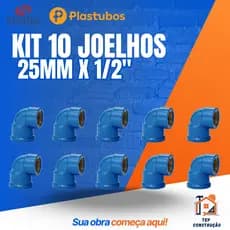 Joelho Cotovelo Azul Soldável C/ Bucha Latão 90º 25mm x 1/2"