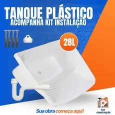 Tanque Plástico De Lavar Roupas 28 Litros Para Lavanderia Com Válvula Acoplada sifão