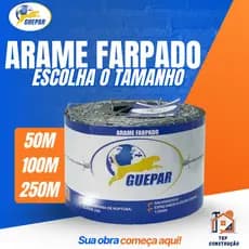 Arame Farpado Galvanizado Alta Resistência Cerca Rural Gado e Segurança 250m Fio 18
