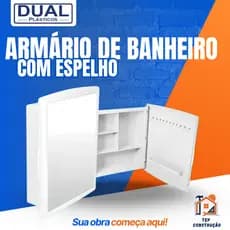 Armário Branco Para Banheiro Espelho Grande Luxo Dual Espaçoso Armarinho