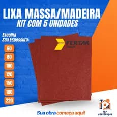 Lixa Massa Parede A257 Folha Grão 60 80 100 120 150 180 e 220 Fertak Original