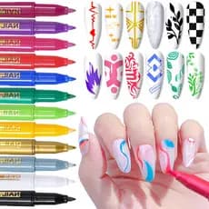 1Pc Arte De Unhas Desenho Grafite Caneta Gel Lápis Plástico À Prova D'água Pincel Oleoso Marcador Branco Manicure Ferramenta
