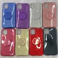 Capa Para Celular Com Brilho  A22 4G Capinha Brilhosa Glitter Com Pop Suporte Colorida Compatível Para Modelo A22 4G