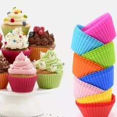 Forminha de Silicone Bolo Muffin Cupcake Conjunto 12 ou 6 Forma de Mini Bolinho Coloridas