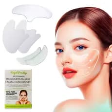 Kit 5 Adesivos Faciais Anti Rugas Com Colágeno Marcas de Expressão Testa Olhos