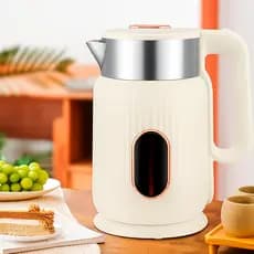 Chaleira Elétrica Jarra Café Chá Inox 110V / 220V 1800W 2.5 Litros Automática