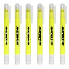 Caneta Marca Texto em  Gel Amarela Masterprint  Caixa c/ 6 unidades