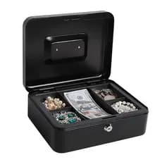 Cofre Metal Cash Box Tamanho Proteja Seu Dinheiro Jóias Mais Segurança