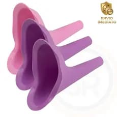 Kit com 3 Urinol Mictório Pipix Mijador Fazer Xixi em Pé Prático Higiênico Roxo Rosa