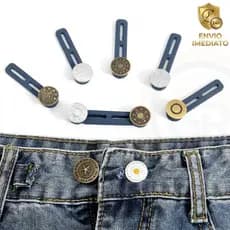 1/2/4/6/8/10 Extensor de Botões Calça Jeans Ajuste Duplo 2 Casas Unissex Confortável Aumenta Medidas Extende Botão