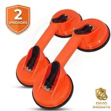 Kit 2 Ventosa Dupla P/ Vidros Metais Mármores Espelhos Pisos Porcelanato Até 80kg