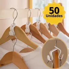 Kit 10 / 20 / 50 Gancho Extensor De Cabide De Roupas Conector Prático 10 20 30 50 Pçs