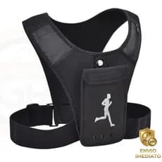 Colete Refletivo Para Corrida Com Suporte Telefone Com Bolsos Cinta De Peitoral Porta Celular Pra Ciclismo