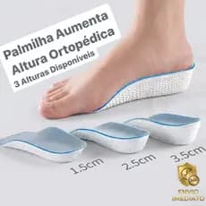 Palmilha Ortopédica Para Aumento Da Altura Calcanhar Par Confortável Mais Alto 1 a 3 Pares Até 3,5cm