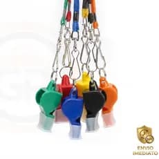 Apito Com Cordão Profissional Várias Cores Protetor Bucal Para Árbitros De Basquete Futebol Volei Handebol Esportes