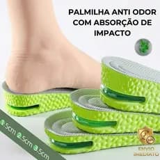 Palmilha Altura Verde Espuma Conforto Gel Elevador Anti Odor Eleva Altura Invisível