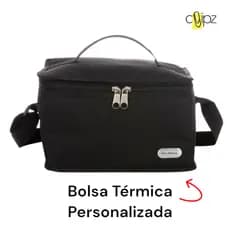 Bolsa Térmica Personalizada Nome Bolsa Termica Pequena Preta Básica Gravada Bolsinha Lancheira 4 L