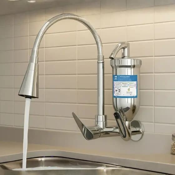 Torneira Filtro inox Cozinha Parede Gourmet Cromada Torneira Cozinha Filtro Com Refil Carvão Ativado