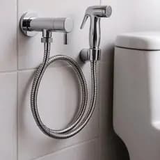 Ducha Higienica Metal Cromada 1/4 De Volta Gatilho Inox 1,20m Kit Completo Suporte Parafuso