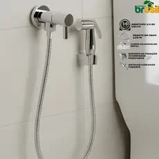 Ducha Higienica Metal Cromada 1/4 De Volta Gatilho Inox 1,20m