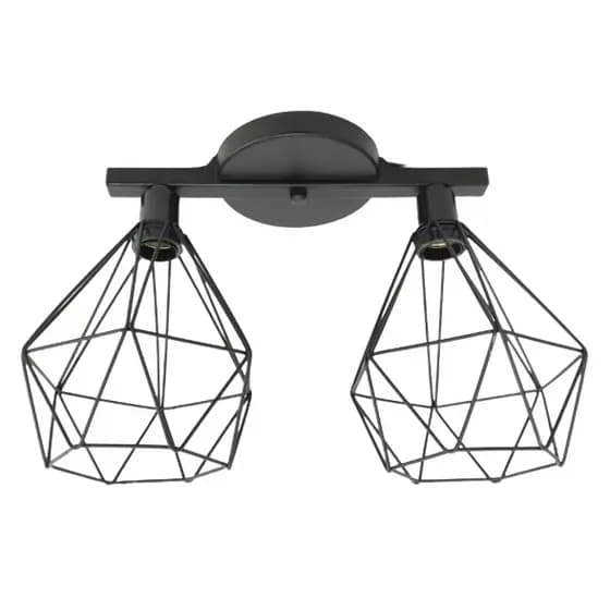 Luminária de Teto - Lustre Plafon Aramado Retro no Trilho para 2 Lâmpadas