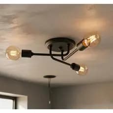 Luminária de Teto Para Sala Quarto Cozinha - Plafon Sputnik Aranha Retrô para 3 Lâmpadas