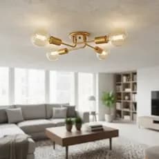 Luminária Lustre De Teto Para Sala Quarto Cozinha para 4 Lâmpadas - Plafon Spot Retrô Aranha Sputnik Cores