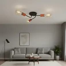 Luminária de Teto e Parede Retrô Sputnik Para Sala Quarto Cozinha  - Spot Aranha Clean Industrial Para 3 Lâmpadas